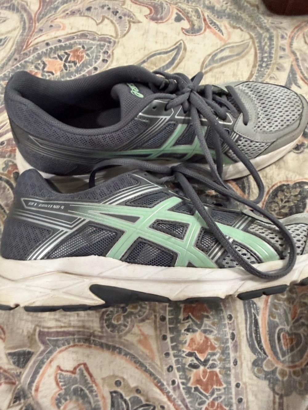 Asics Gray and Mint Green Women's Running Shoes 7.5